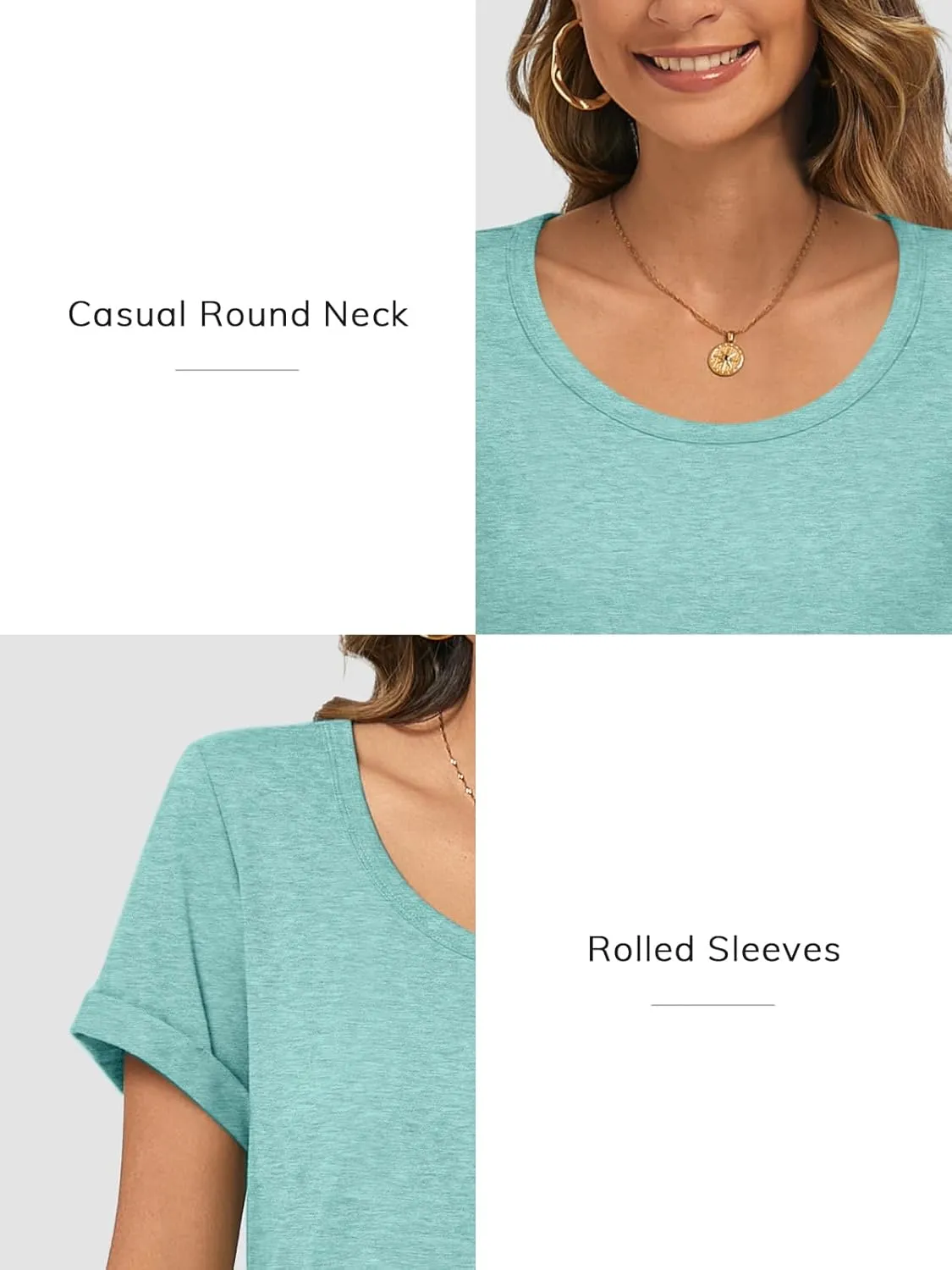 ATHMILE T Shirts Short Sleeve Scoop Neck Tees for Women Fashion Tops Trendy Casual Summer Outfits Clothes 2025
