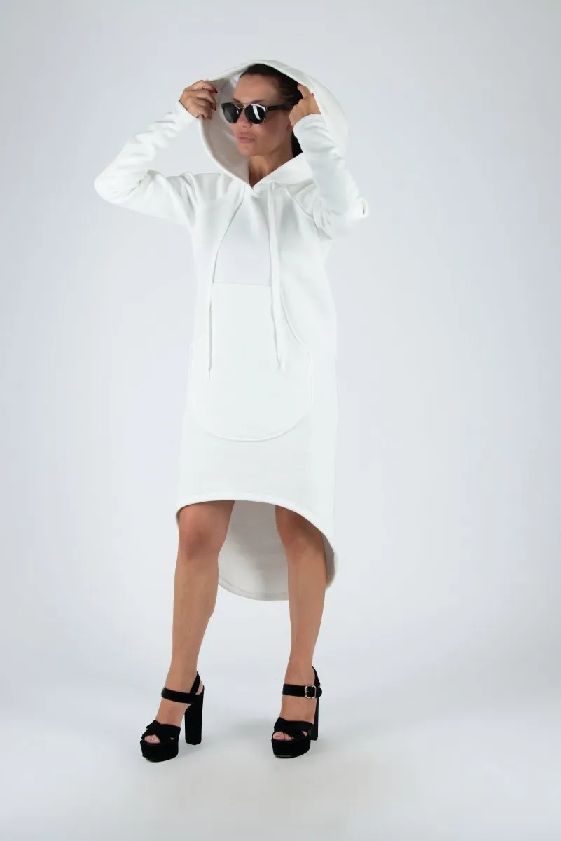Hooded Asymmetric Dress TAYLOR