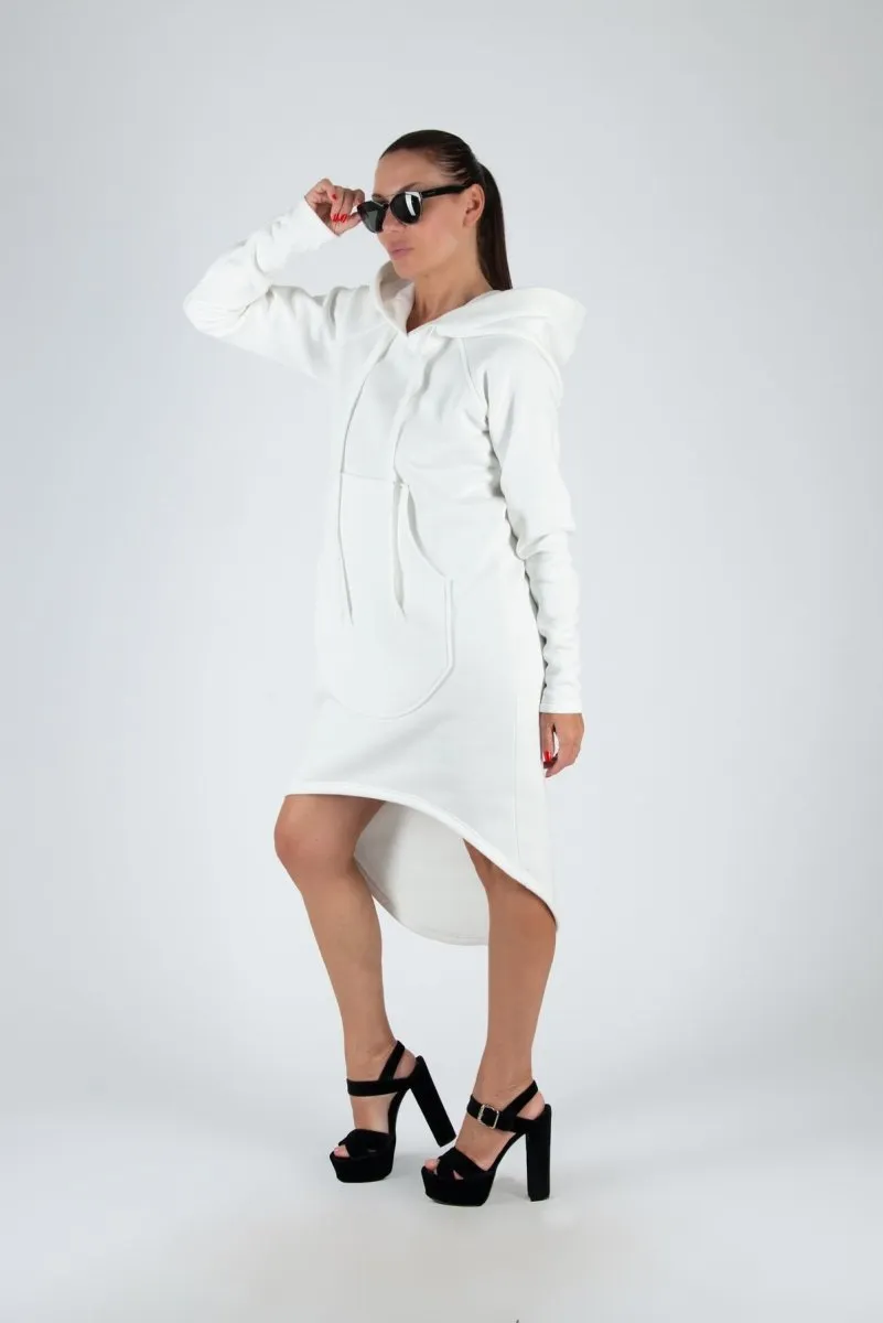Hooded Asymmetric Dress TAYLOR