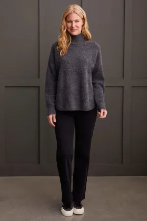 Long Sleeve Mock Neck Sweater [Charcoal-1528O]