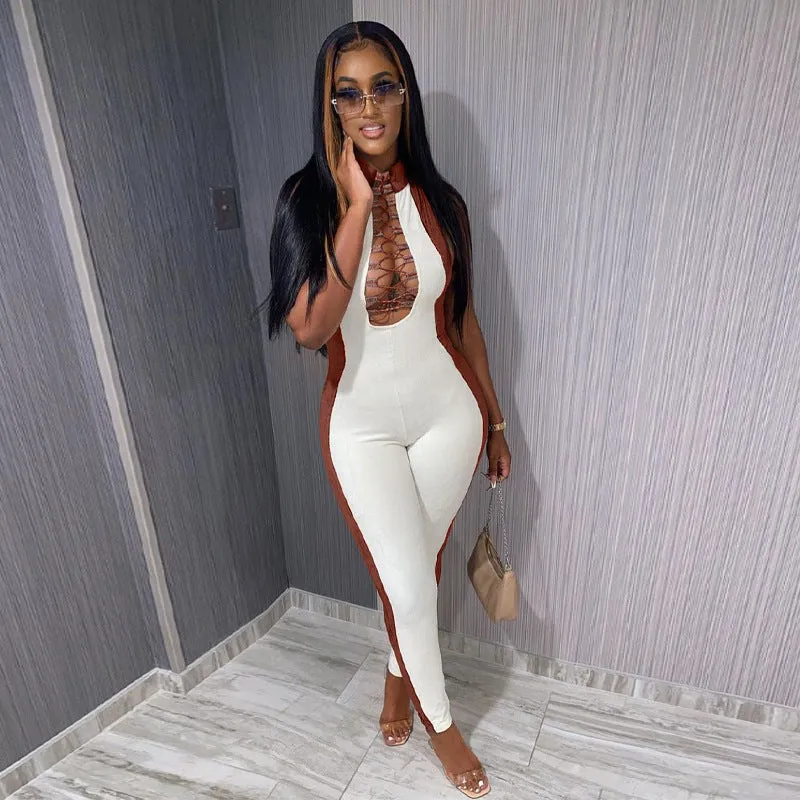 Sleeveless  Color  Jumpsuit
