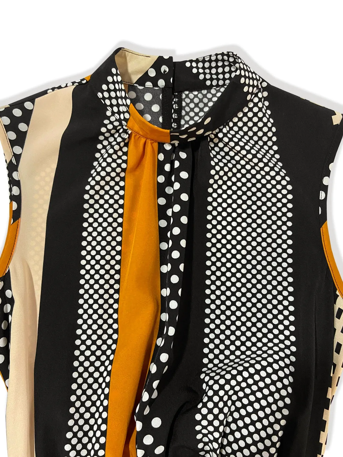 TEEK - Black Tied Color Block Sleeveless Romper