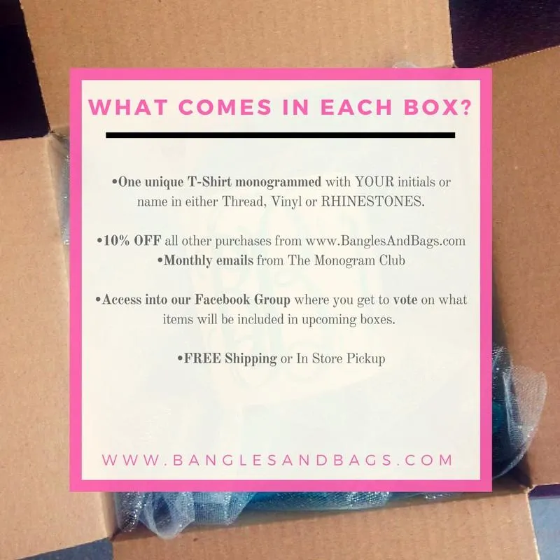 The Monogram Club - Monogrammed T-Shirt Subscription