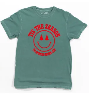 TIS THE SEASON TO SPREAD MORE JOY Unisex Tee - Vintage Forest Green
